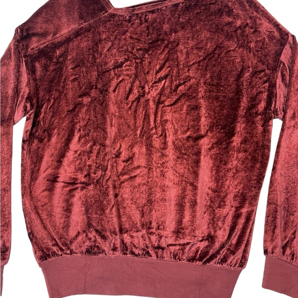 Anthropologie Michael Stars Red Vali Velvet Pullover Top Long Sleeve  XS New! - Picture 9 of 16